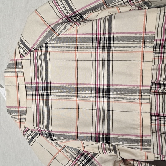 Cotton Plaid Coat, Lined, Black And Cream, Large Buttons, Merona, Sz 8, NWOT - Picture 12 of 14